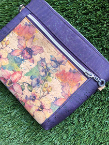 Cork Small Cross Bag- orchid