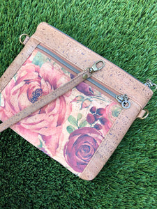 Cork Small Cross Bag- Ranunculus