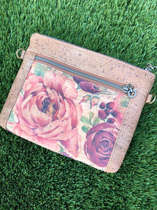 Cork Small Cross Bag- Ranunculus