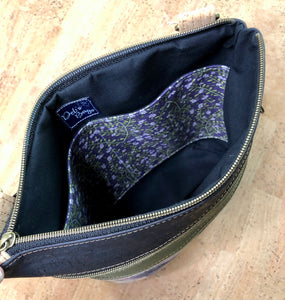 Triple Zipper Cork Cross Body Bag