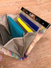 Load image into Gallery viewer, Small Frame Clasp Cork Wallet - Orchid Print