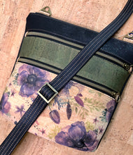 Load image into Gallery viewer, Triple Zipper Cork Cross Body Bag