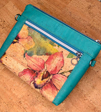 Load image into Gallery viewer, Cork Orchid Print Small Cross Body Bag