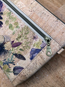 Cork Cross Body - anemone print