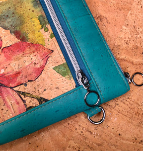Cork Orchid Print Small Cross Body Bag